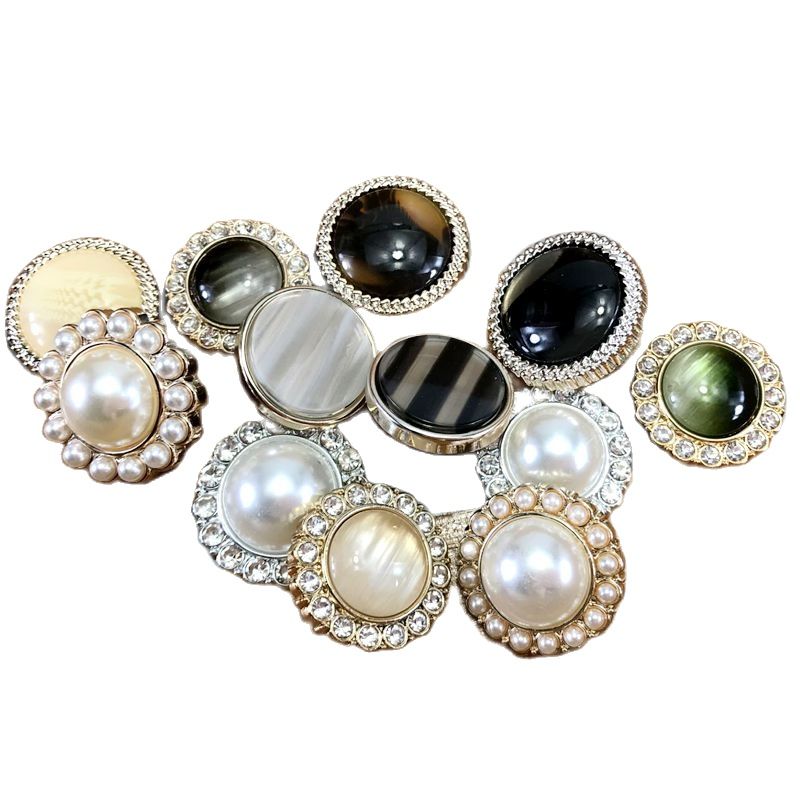 Hl 5 stk 20mm-25mm overtrækstrøje perle rhinestone plating knapper skaft gør-det-selv beklædning sytilbehør