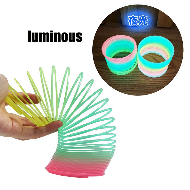 Regenboog Lente Speelgoed Coil Kleur Cirkel Games Vouwen Glow Hand Vaardigheid Vroege Educatief Speelgoed Voor Kinderen Magische Prestaties Props