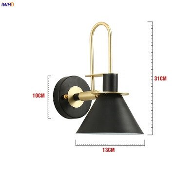 IWHD Nordic Moderne Wandlamp Naast Slaapkamer Woonkamer LED Wandlamp Sconces Wandlamp Applique Murale Armatuur Verlichting: Black