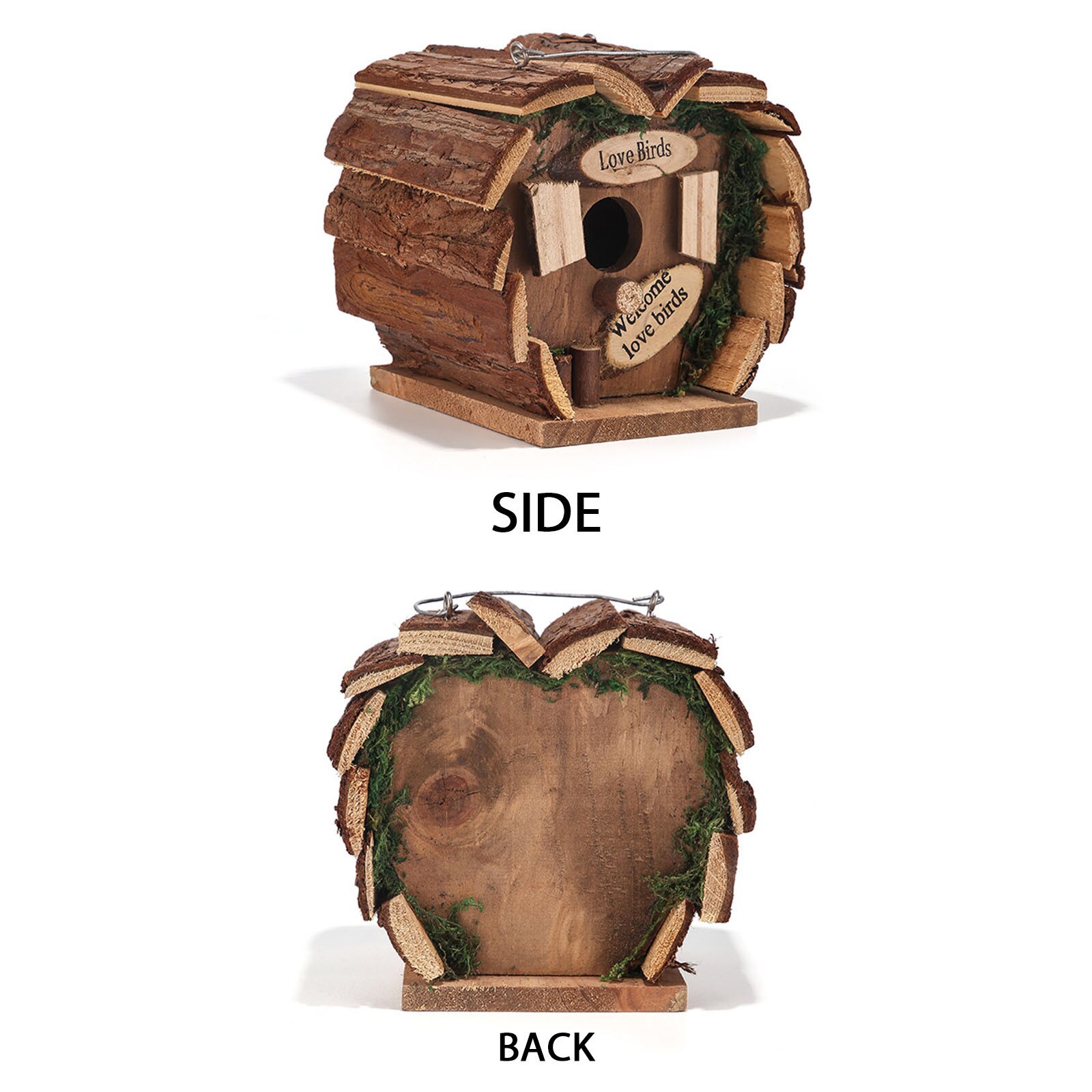 Wooden Birdhouse Garden Courtyard Wooden Bird House Nesting Box Hanging Bird Nests Home Garden Decoration Wooden