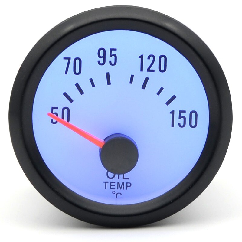 Boost / vand temp / olietemp / olie presse / spænding / omdrejningstæller omdrejningstal gauge 2 '' 52mm analog led sort sag med blå led: Olietemp