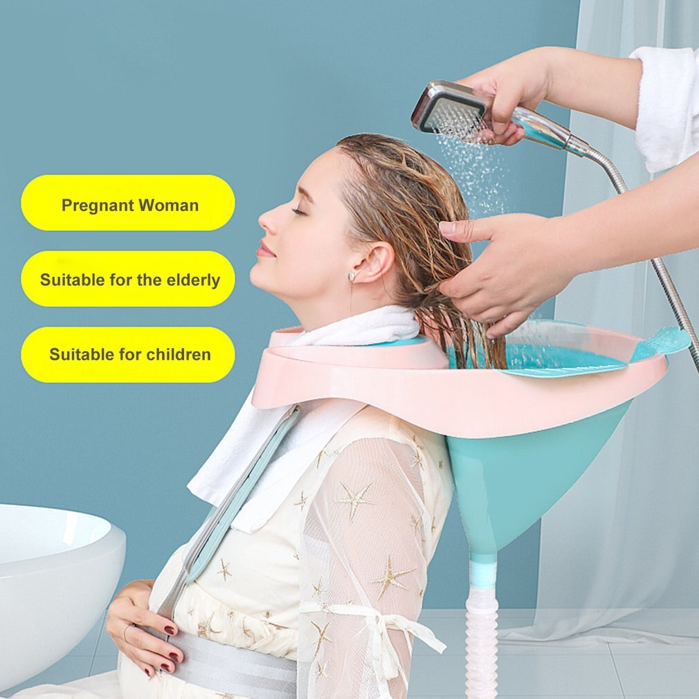 Hjem shampoo skål vask bærbart hår vaskeskål håndvask mobil salon vaske hår til gravide kvinder ældre børn plejepleje