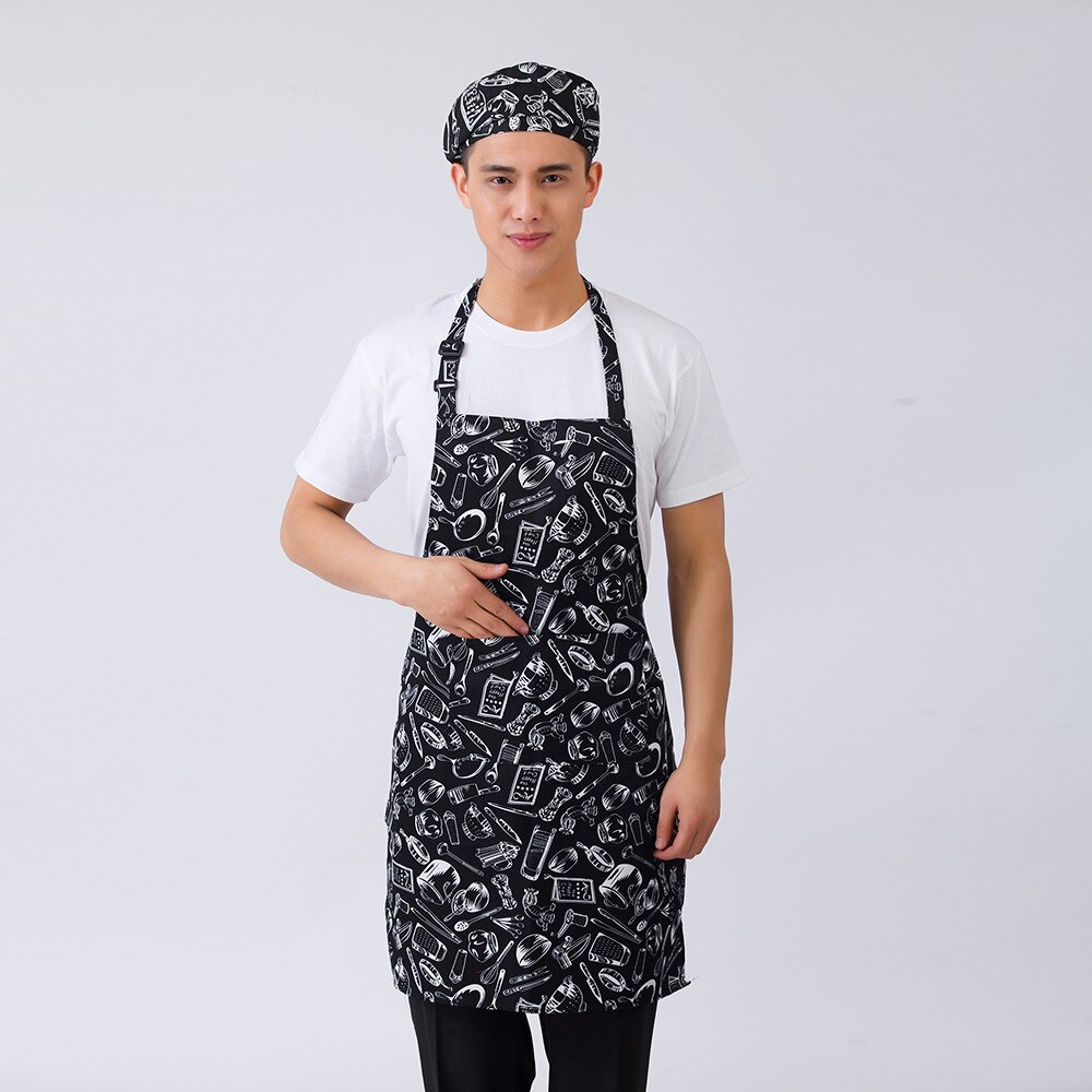 Kokk forklær rutenett stripete chili gafler trykk unisex kjøkken hotell kaffebar bakeri servitør arbeidsklær forkle kokk uniformer