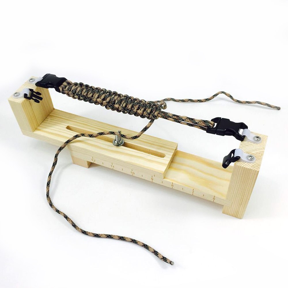 DIY Wood Paracord Bracelet Maker Knitting Tool Knot Braided Parachute Cord Weaving Tools Wristband Braiding Device