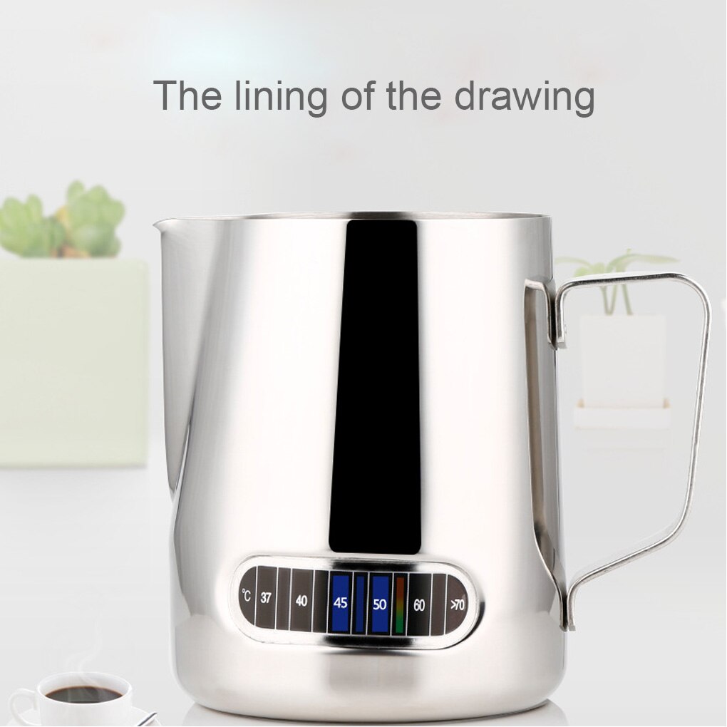 Dzbanek robić spieniania mleka z wbudowanym termometrem, stal nierdzewna (20 uncji/600 ml)