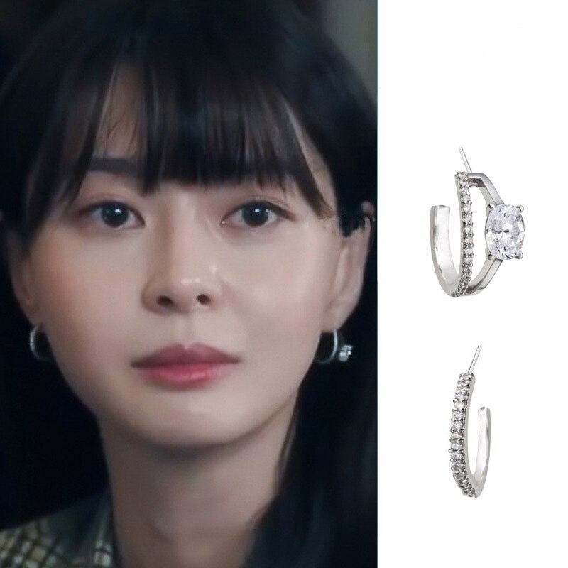 Mengjiqiao Koreaanse Tv Ster Leuke Zirkoon Metalen Cirkel Hoepel Oorbellen Voor Vrouwen Geometrische Rhinestone Boucle D' Oreille Partij Sieraden