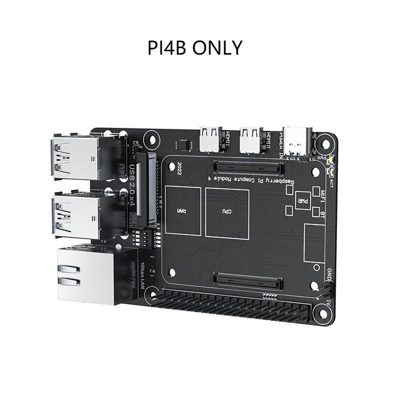 BIGTREETECH BTT CB1 PI4B adaptador placa de impresora 3D soporte CM4 agregar pulpo V1.1 SKR MINI E3 V3.0 placa base VS Raspberry Pi CM4: Negro
