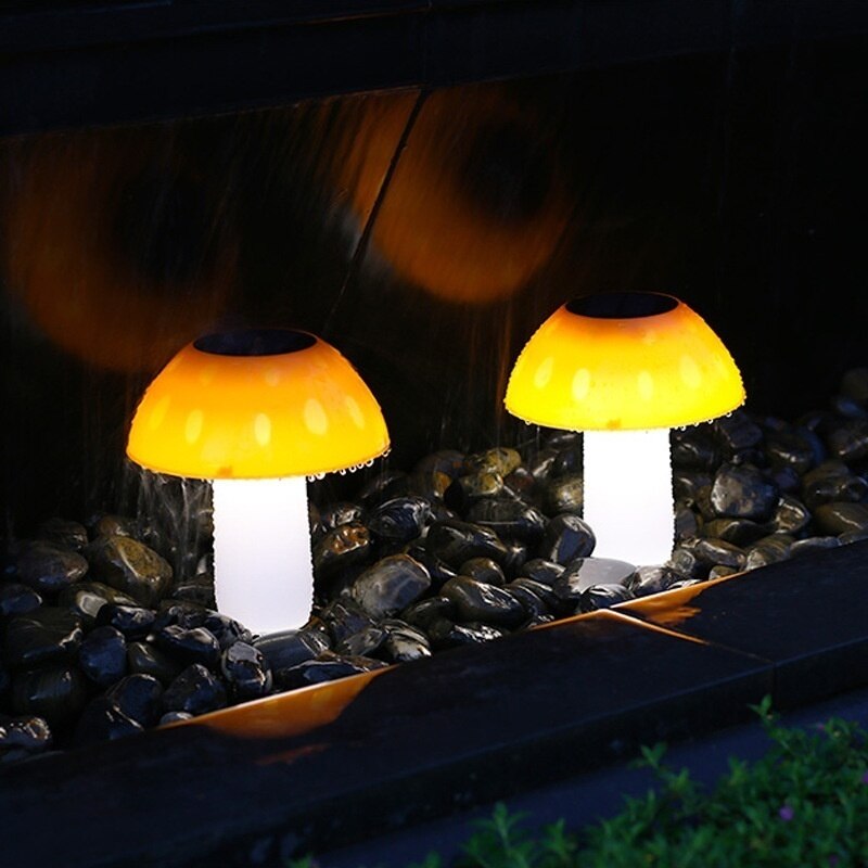 1 stk solcelle svampe pæl lys led udendørs græsplæne lys dekorativ jord stik lampe sol lys til haven gård