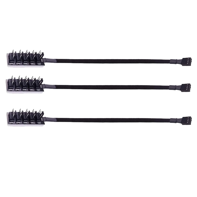 Câble d'alimentation pour ventilateur PWM 4 broches 1 à 5 adaptateur de répartiteur de moyeu pour ventilateurs de refroidissement ATX 4 broches/3 broches paquet de 3: Default Title