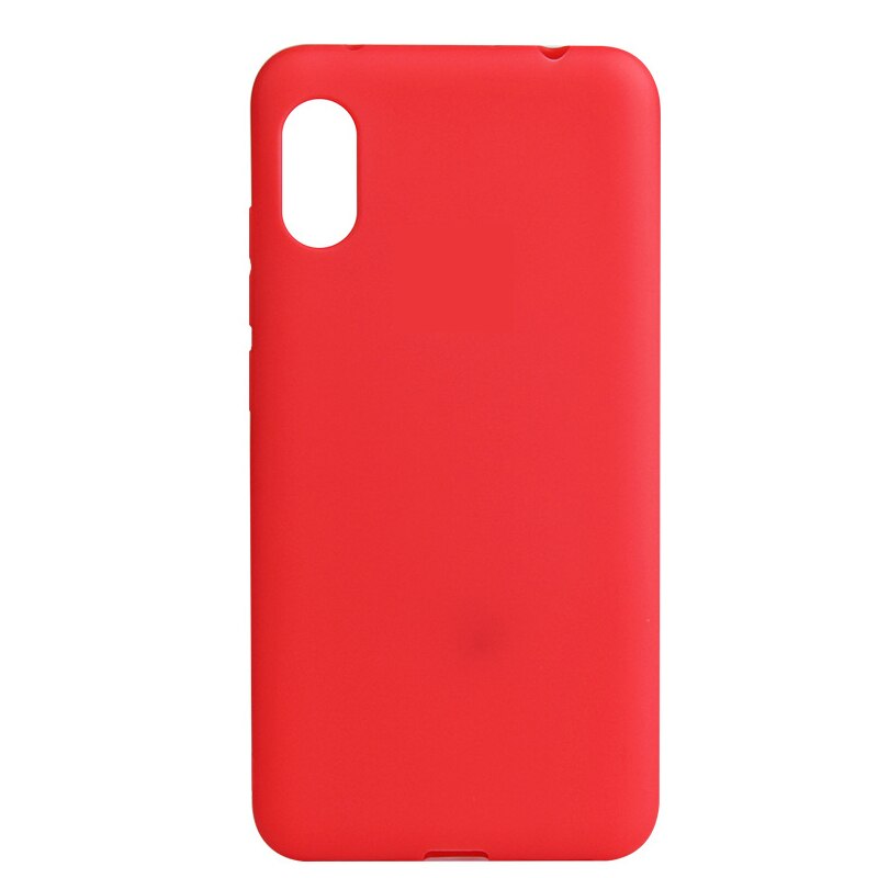 Voor Redmi 7A Case Voor Redmi7A 5.45 Inch Cover Matte Tpu Solid Cover Voor Xiaomi Redmi 7A Silicone Soft Case: red