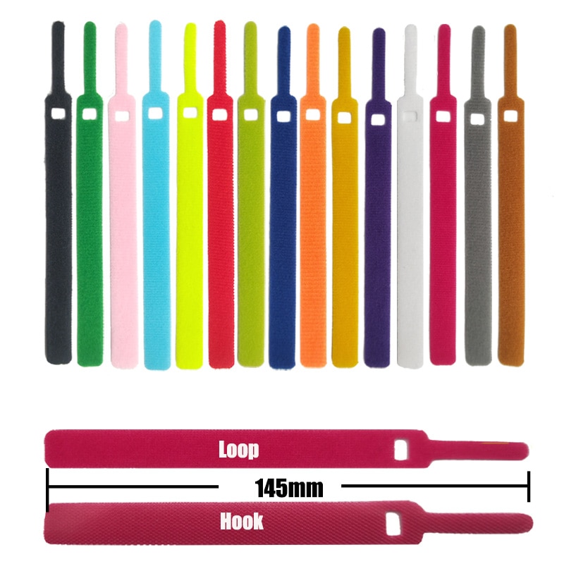 50 stücke 12mm * 145mm Verschluss Band kabelbinder Klebstoff Magie Haken Schleife Stock bulckle Gürtel Bündel Draht linie Band schnur
