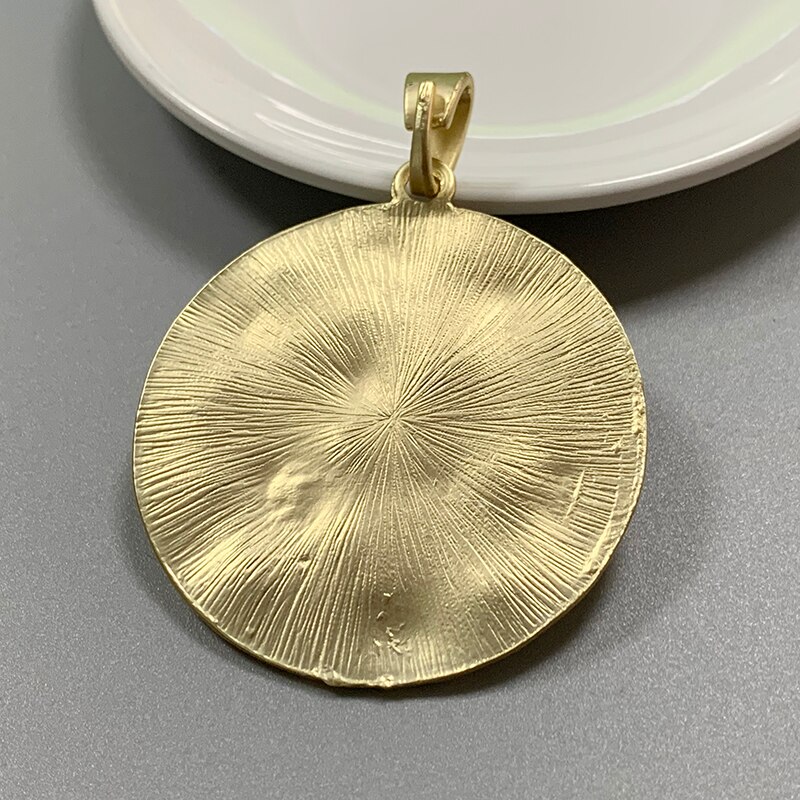 1 piece large matte gold boho locket flower round charm pendant for necklace jewelry making accessory r 72 x 55mm
