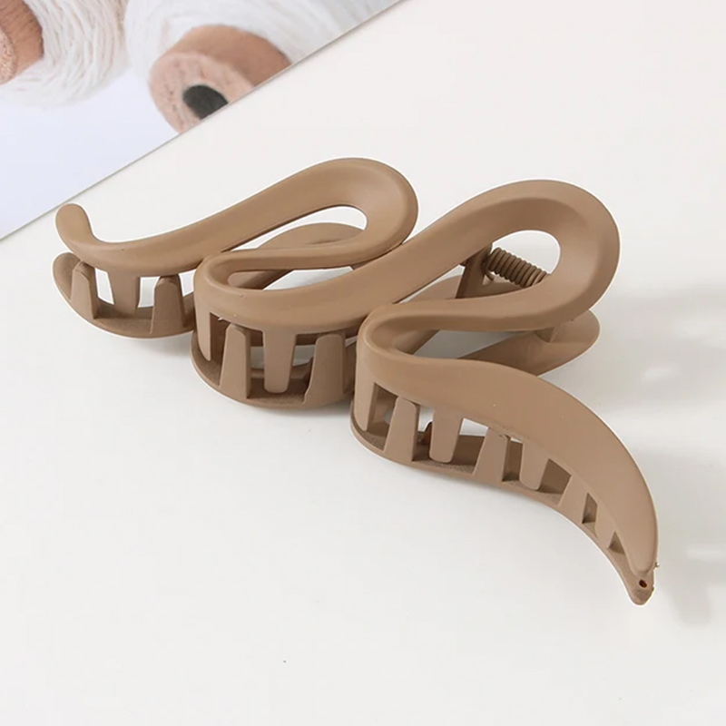 Grampo de Cabelo Tubarão Ondulado 13CM - Pinça Acrílica Fosca/Transparente para Mulheres e Meninas Acessórios de Cabelo