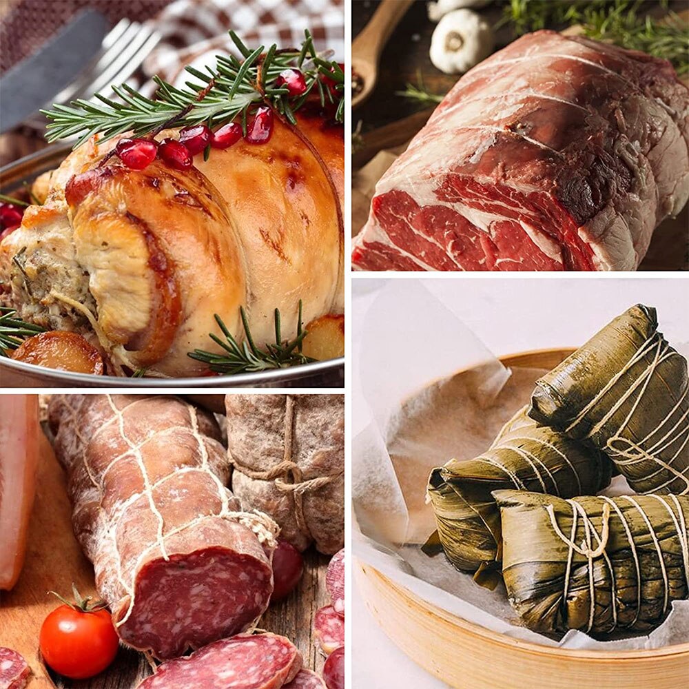 100M Zwart Wit Touw Katoen Bakkers Touw Perfect Voor Cadeaupapier Butchers Bakken Arts Ambachten Tuinieren Bruiloft Decor