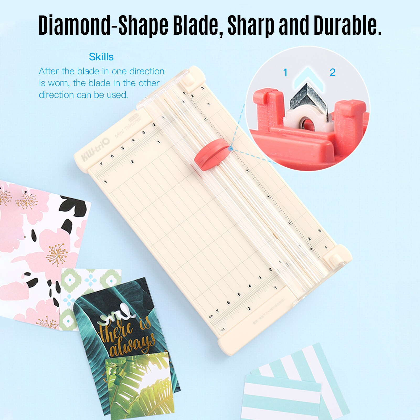 KW-trio – Mini coupe-papier Portable, coupe-papier artisanal, longueur de coupe de 6.3 pouces pour papier, Photos, cartes, outil de Scrapbooking