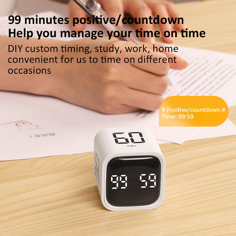Würfel-Timer, Produktivitäts-Timer, umgedrehter Timer, Küchentimer, freundlicher-Timer für Lernzeit, Countdown, 5/10/30/60 Minuten und benutzerdefinierter Countdown