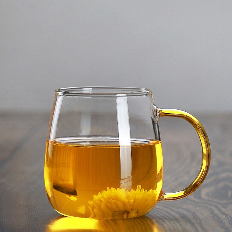 350ml Glass Water Cup Simple Home Glass Mushroom Cup With Cover Bring Coffee Cup Lake Green Mushroom Cup: F