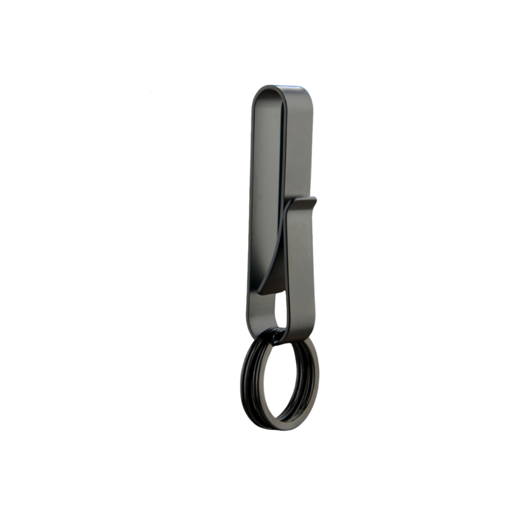 Stainless Steel Large Size Car Key Holder for Men Outdoor Belt Clip Keychain Accessory for Key Jackets And Key Fobs: GRAY