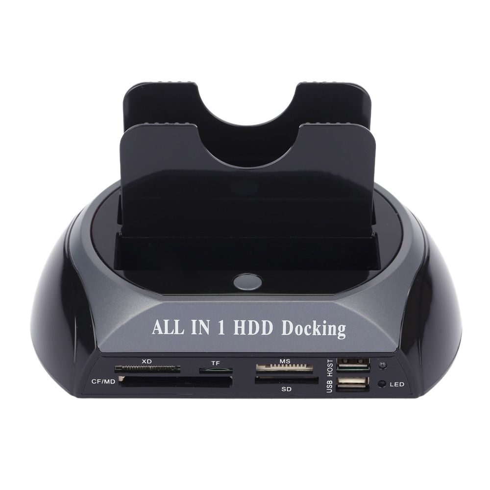 2.5 "3.5" Sata/Ide Hdd Case 2-Dock Dual Bay Hard Drive Laptop Docking Station E -Sata Kaartlezer Hub Usb Behuizing Hdd Behuizing