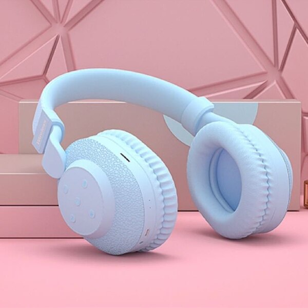 Wireless Headphones Bluetooth 5.0 Headset Foldable Headphone Adjustable Earphones With Mic For phone Pc Laptop Game: blue no retail box