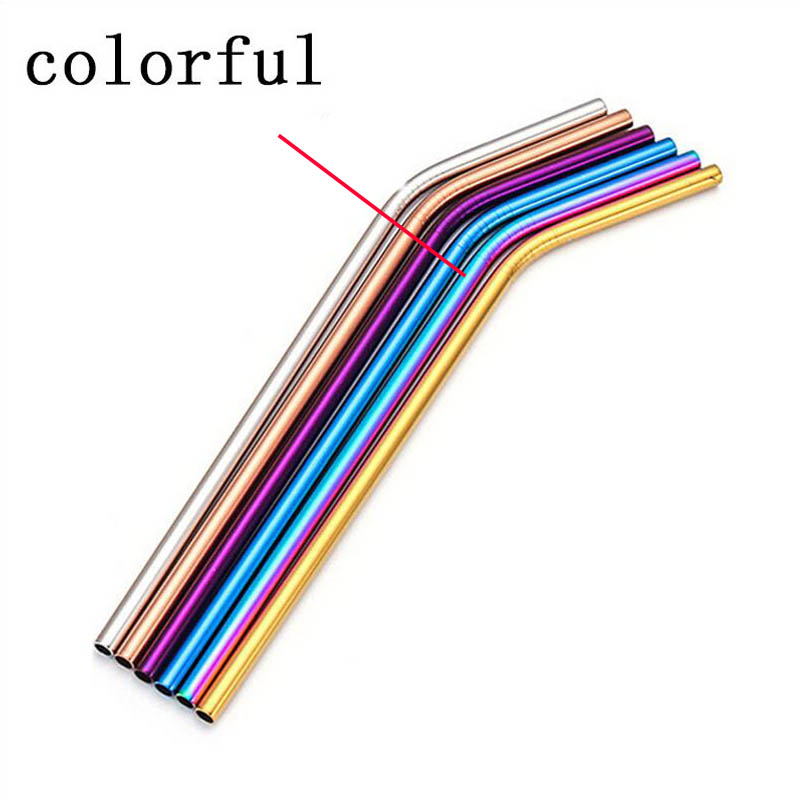 De utensilios de cocina de paja reutilizables para bebidas de acero inoxidable 304, accesorio multiuso para Bar o , herramientas para beber dobladas en 4 colores 1 Uds.: colorful