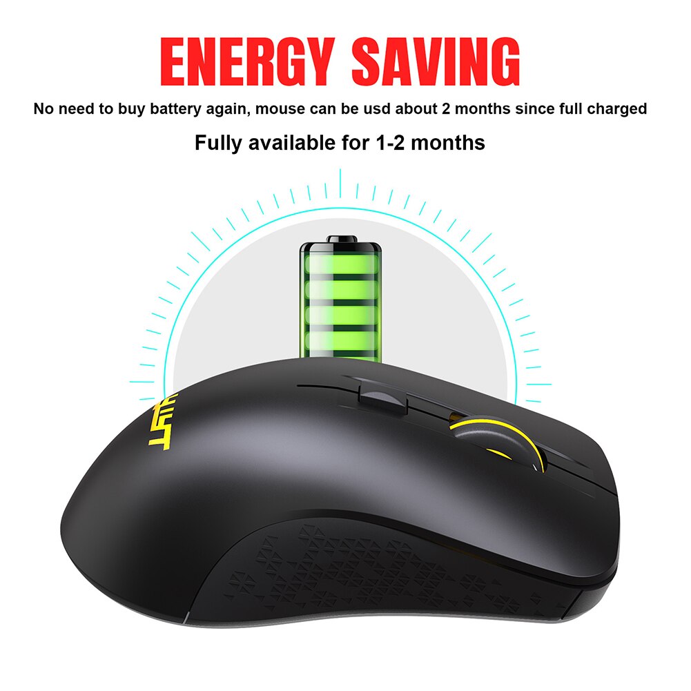 2.4GHz Bluetooth Gaming Optical Mouse Ergonomic 3 Gears 2400 DPI Adjustable Rechargeable Colorful Backlight Wireless Mice