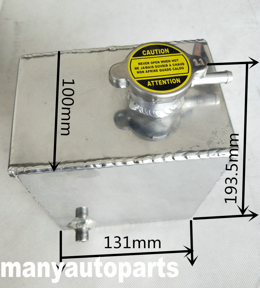 Universal 2.5L aluminium water coolant header overflow expansion tank can