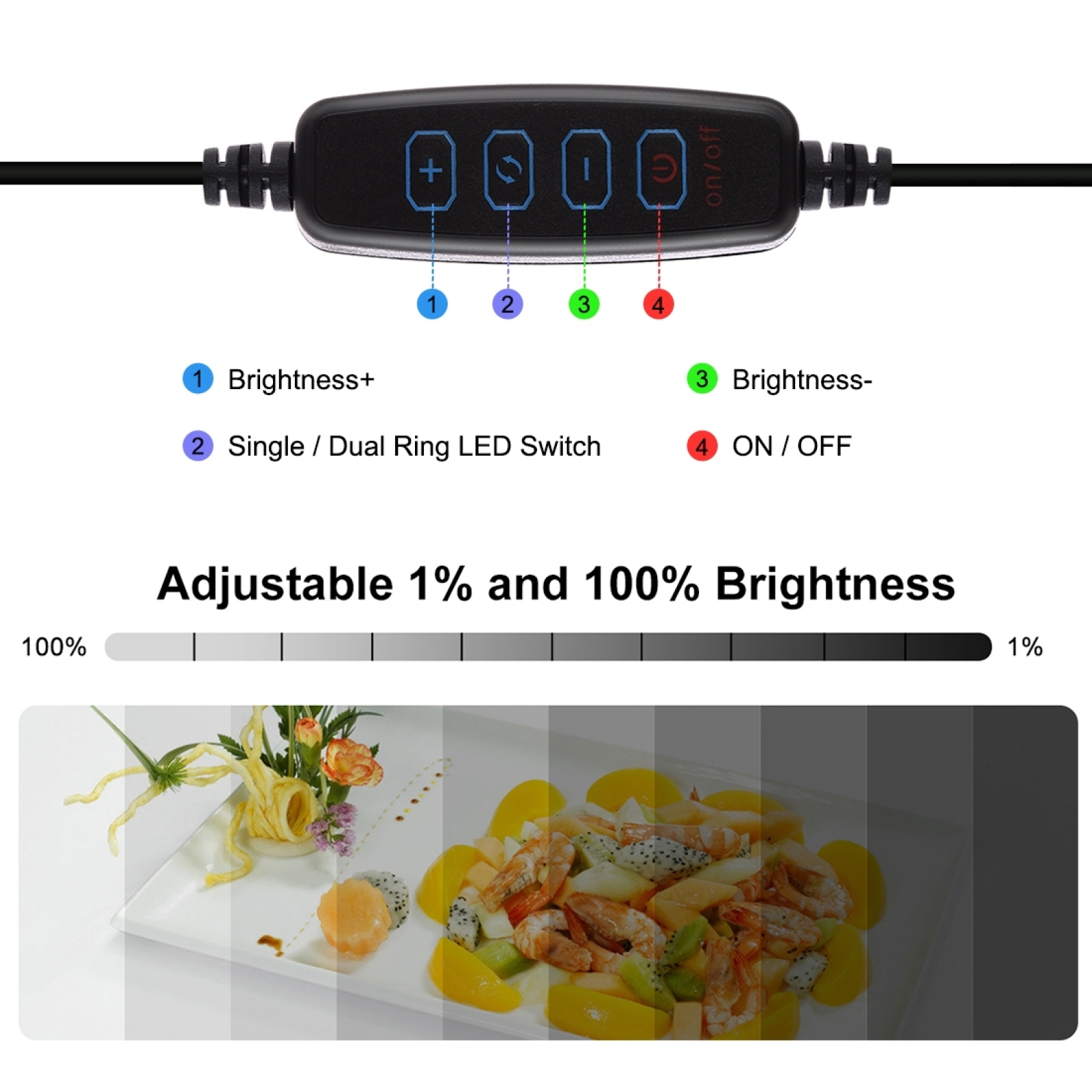 PULUZ 30cm Photo Studio LED Ring Light Box Shooting Tent Desktop Box Kit with 6 Colors Backgrounds Photography Light Box Kits