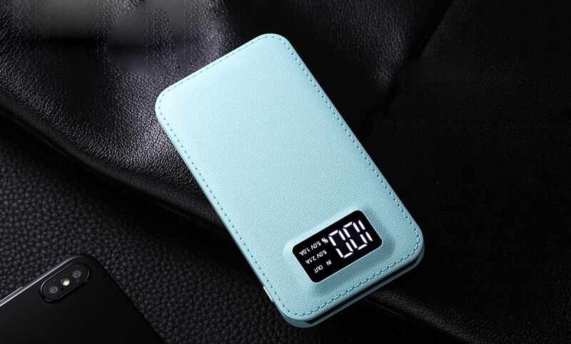 20000mAh Unique Portable External Battery Charger Power Bank LED Display 2.1A Fast Phone Charger For Phone poverbank: Blue