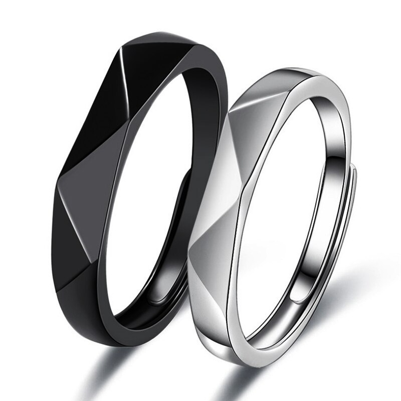 YWSHK ins Simple Geometric Multi-Section Adjustable Matching Couple Rings For Men and Women Lovers 2021Trend Valentine's Day