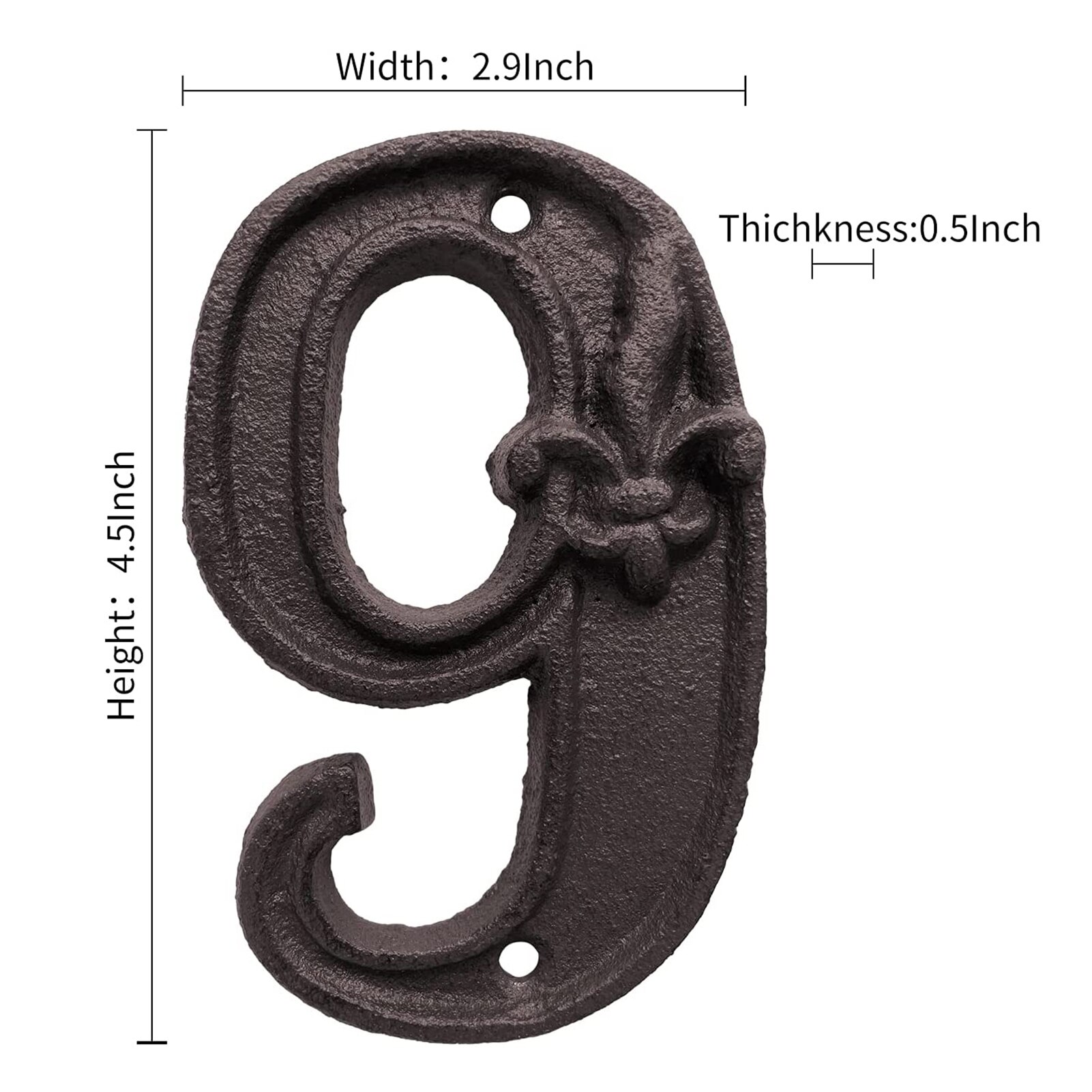 Metal Digital Numbers Cast Iron House Sign Plaque Door Plate DIY 0-9 Hotel Home Cafe Wall Decor Address Door Numbers