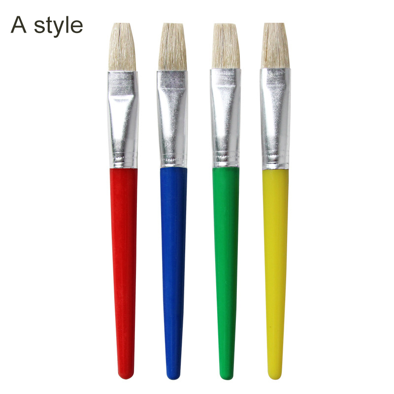Pinceau à huile aquarelle pour enfants | Pinceau pour enfants, peinture à l'huile, couleur bonbon, peinture à l'aquarelle, poils, Gouache, dessin Art, 4 pièces: A style