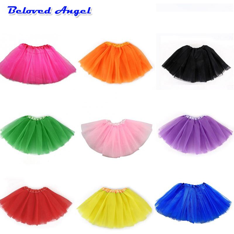Meninas do bebê saias de baile crianças cintura elástica pettiskirt tule mini princesa ballet festa saia colorida crianças roupas da menina
