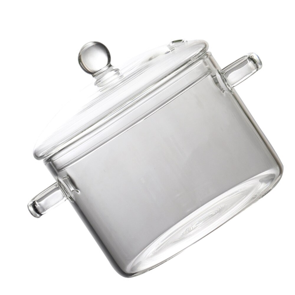 Transparante Kachel Verwarming Glazen Kom Noedels Soep Glazen Pot Met Deksel (1350Ml)
