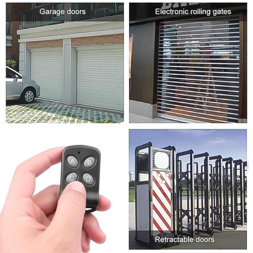 Wireless RF Remote Control 433MHz Electric Gate Garage Door Opener Duplicator Clone Cloning Code Copy Car Key Fob Remote Control