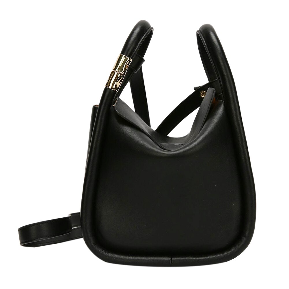 Vrouwen Emmer Schoudertas Pu Leer Dame Effen Kleur Casual Crossbody Messenger Handtas Totes Crossbody Handtas: Black