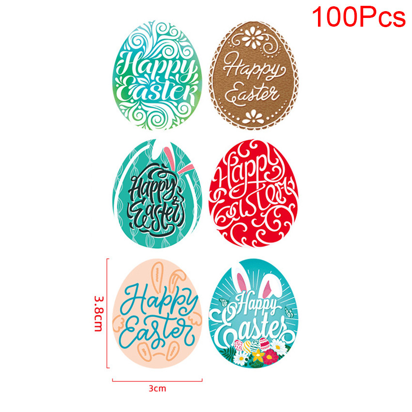 100-500pcs Happy Easter Stickers 1.5inch Cute Rabb... – Grandado
