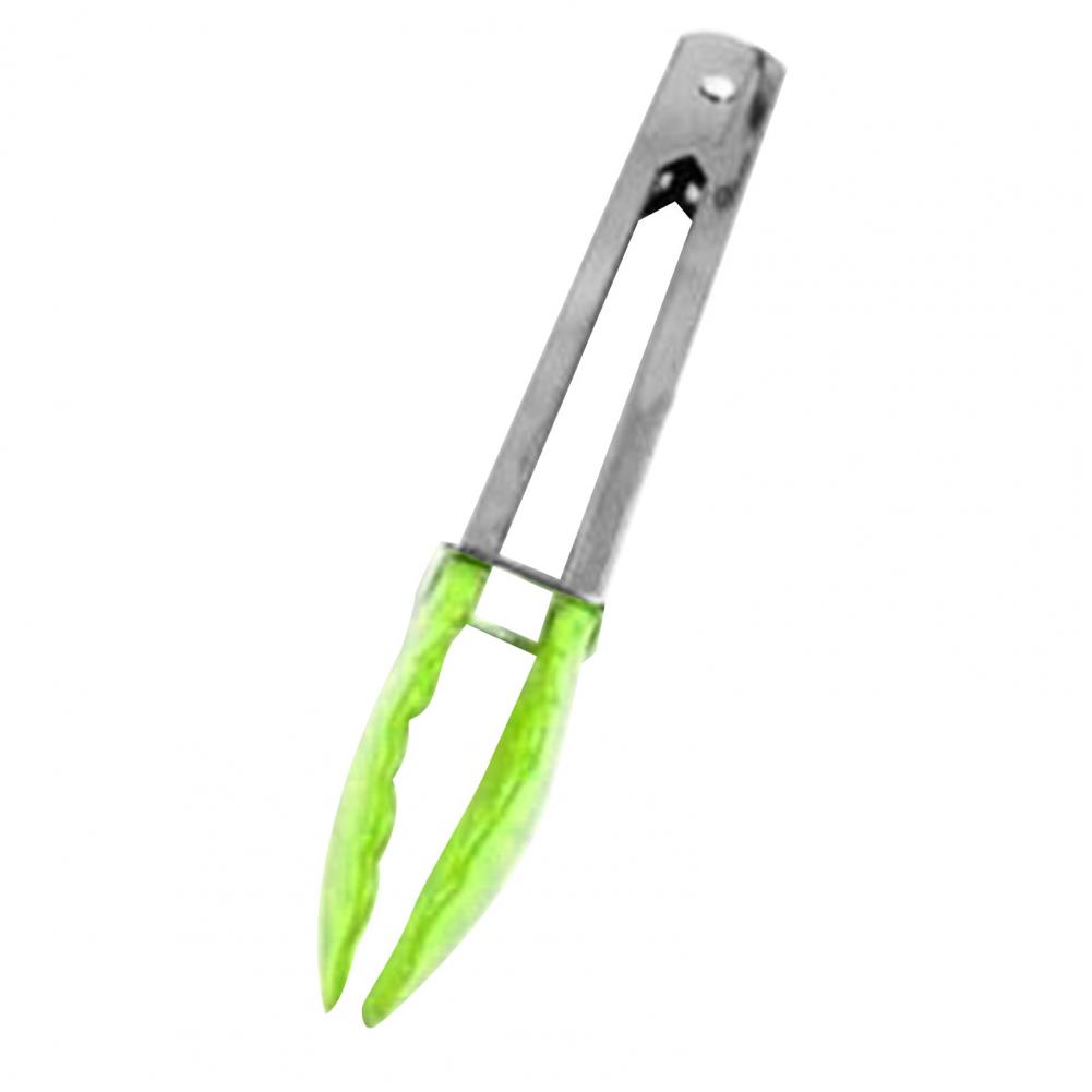 BBQ Tongs Practical Food Serving Grill Food Tongs Non-Slip Durable Buffet Clip: Green