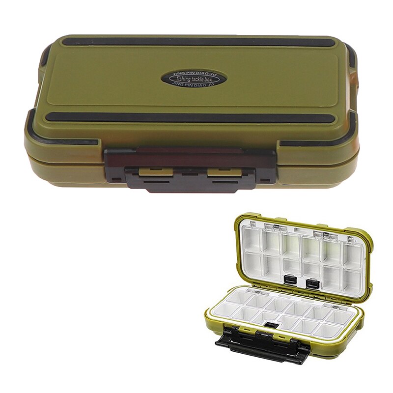 GOMETY Aasbox 2 Stuks – Dubbelzijdig Met 14 Vakken, Waterdicht, Compact 18x10x3 Cm – Voor Wobbler, Rubber Aas, Haken En Wervels