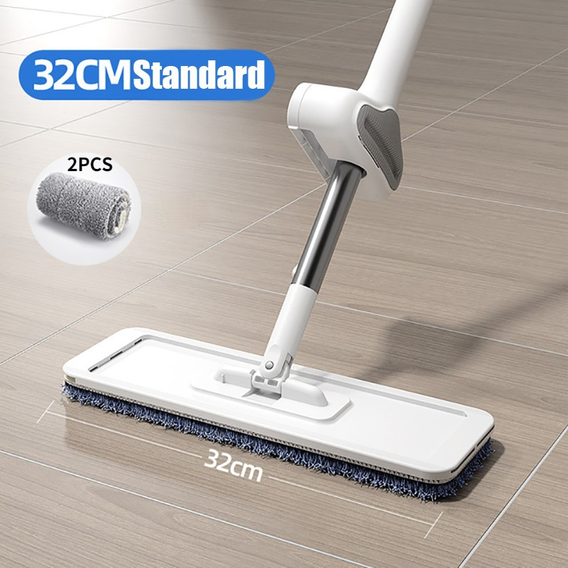 Magic Squeeze Mop Lazy Free Hand Mop For Washing Floor Home And Kitchen Products Spin And Go Mops House Cleaning Cleaner: 32cm-Mop-2Cloth