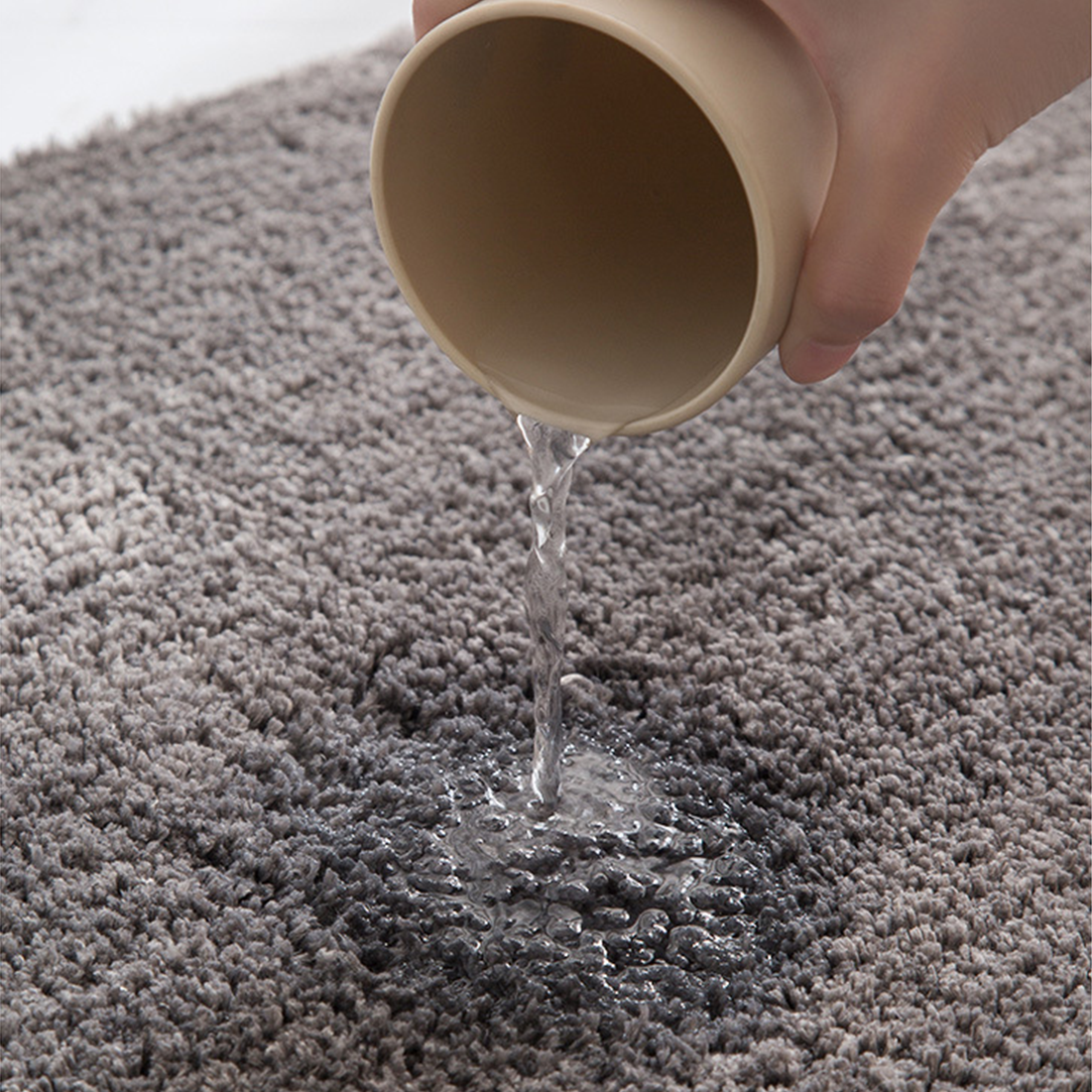 Alfombra absorbente para cuarto de ducha con arco peludo grueso de color sólido, alfombrilla para pies de piel suave, alfombrilla antideslizante para baño