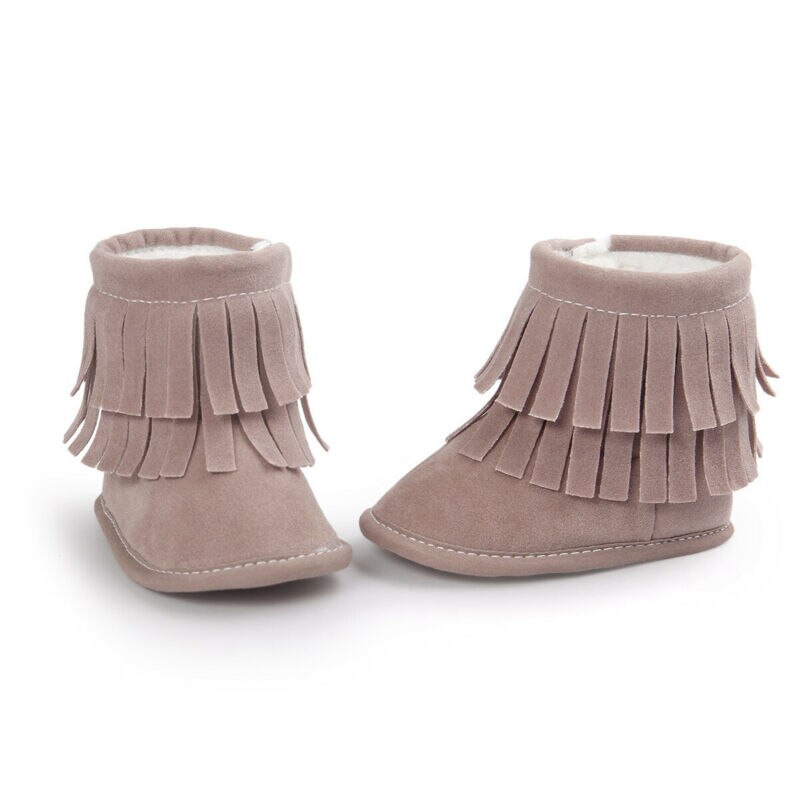 Criança Borla Botas de inverno Do Bebê Das Meninas do Menino Quente Botas de Neve Infantil Nebworn Bebê Suave Sole Berço Sapatos de Algodão