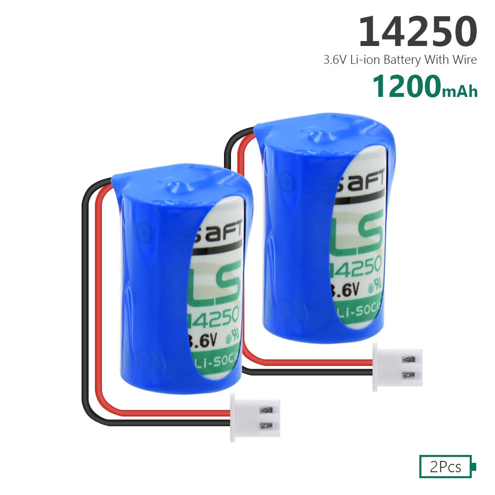 Capacity 1200mah 2pcs 1/2 aa 3.6v 100% Original lithium battery Li-ion 14250 1/2aa plc industrial batteries