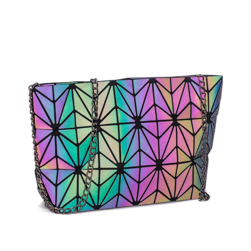 Messenger Tas Vrouwen Keten Zak Lichtgevende Geometrische Sling Bag Sac Femme Schouderband Vrouwelijke Bolsas Feminina: 5
