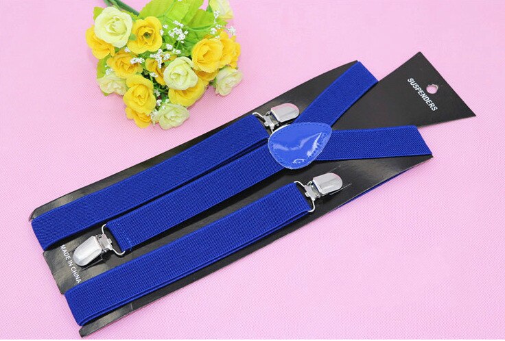 Adjustable Elasticated Adult Suspender Straps Unisex Women Men Y Shape Elastic Clip-on Suspenders 3 Clip Pants Braces: Royal Blue