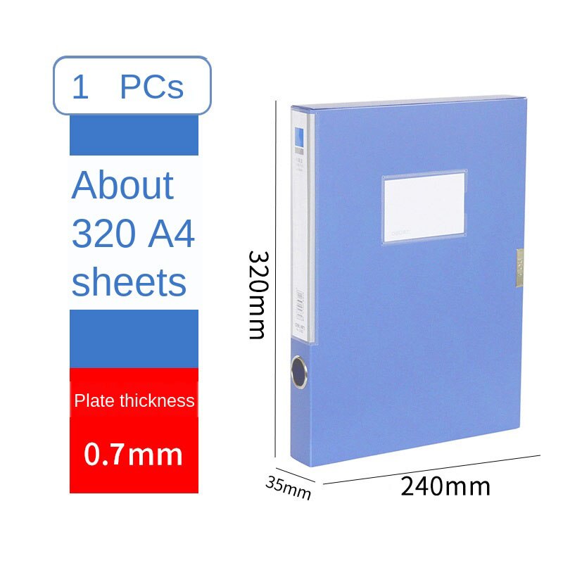 A4 filboks limning plast opbevaringsboks fil arrangør boks dokument boks fortykkelse etiket arrangør 1 stk: Stil 2