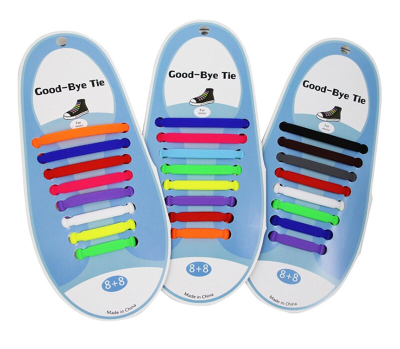 16 teile/satz Elastische Silikon Schnürsenkel Kreative Faul Silikon Laufende Keine Krawatte Gummi Spitze Schuhe Zubehör für mann frauen unisex