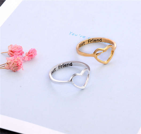 Liefdeshartringen, beste vriend ring voor beste vriend verjaardag sieraden dames heren unisex hartvormige ring