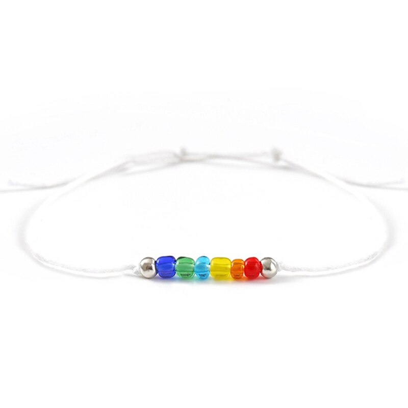 2 Stuk/set Gemengde Regenboog Kleurrijke Bead Armband Bohemian Stijl Armband Wish Paar Vriendschap Lucky Sieraden