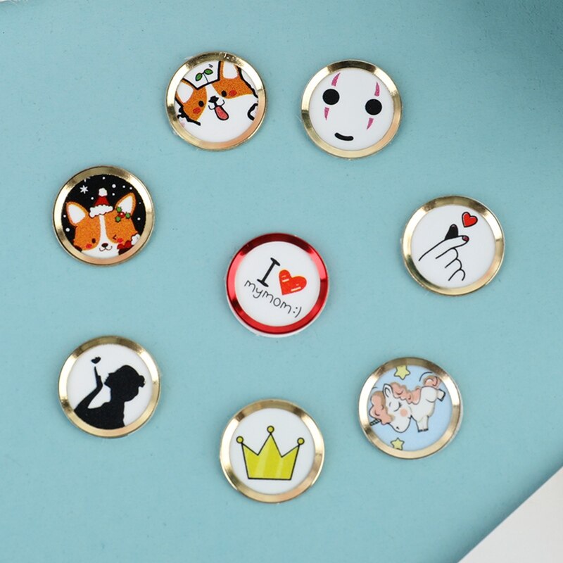 Cartoon schattige homeknop sticker voor iphone 5 5s se 6 6s 7 8 plus voor ipad air 2 mini vingerafdruk identificatie toetsenbord